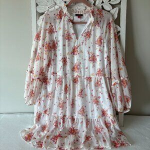 Vince Camuto Floral Tiered Lined Dress